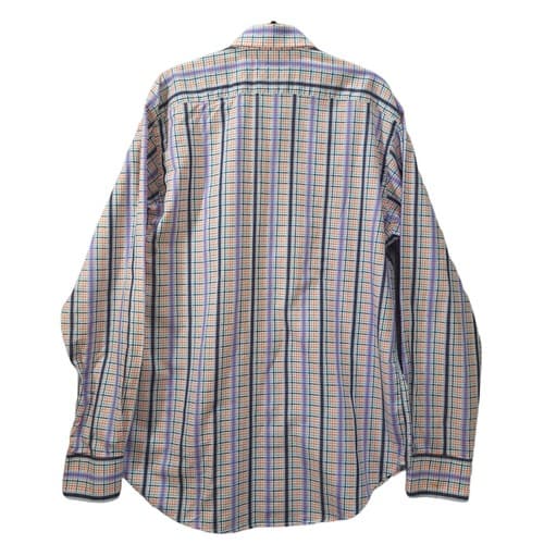 Thomas Dean Mens Shirt L Long Sleeve Cotton Casual Workwear Orange Check - Thumbnail 2