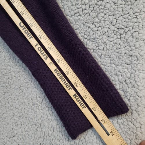Elena Solano Womens Sweater Purple M Lambs Wool Cardigan Open Pockets One Button - Thumbnail 12