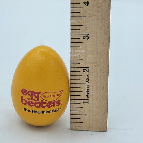 Vintage Fleischmens EGG BEATERS Yellow Wooden Egg Nabisco Foods Promotion RARE - Thumbnail 9