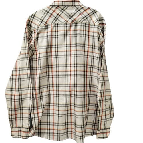 Wranger RED Mens Shirt Pearl Snap Tan Check L Cotton Blend Western Pocket - Thumbnail 2