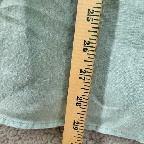 Sigrid Olsen Womens Shirt Top Green S Linen Tunic Light Ruffled V-Neck Spring - Thumbnail 10