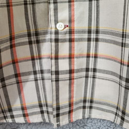 Wranger RED Mens Shirt Pearl Snap Tan Check L Cotton Blend Western Pocket - Thumbnail 7