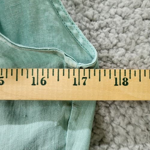 Sigrid Olsen Womens Shirt Top Green S Linen Tunic Light Ruffled V-Neck Spring - Thumbnail 9