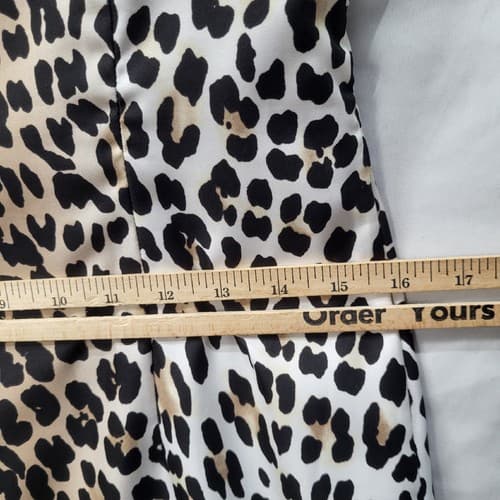 White House Black Market Womens Dress Black Red 2 Rayon Spandex Leopard Print - Thumbnail 13