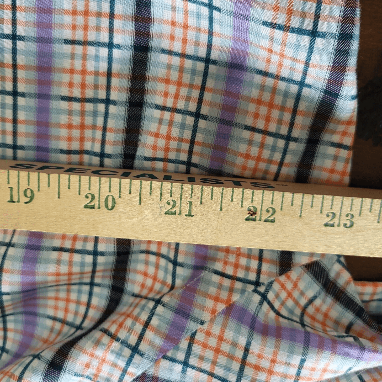 Thomas Dean Mens Shirt L Long Sleeve Cotton Casual Workwear Orange Check - Thumbnail 11