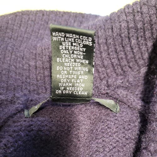 Elena Solano Womens Sweater Purple M Lambs Wool Cardigan Open Pockets One Button - Thumbnail 9
