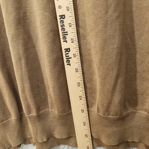 BOBBY CHAN Mens Argyle Golf Sweater Brown XL Long Sleeve Silk Cotton Blend - Thumbnail 9