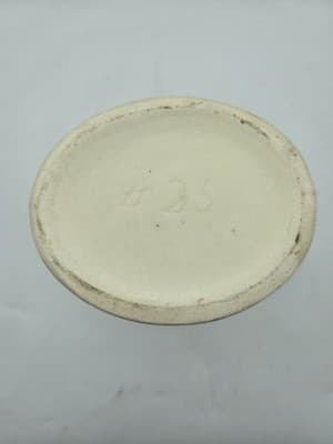 Vtg MCM White Pearl Lusterware Vase Heavy 22kt Gold Sunflower Trim - Thumbnail 7
