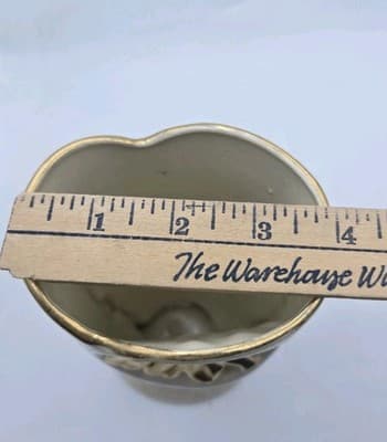 Vtg MCM White Pearl Lusterware Vase Heavy 22kt Gold Sunflower Trim - Thumbnail 12