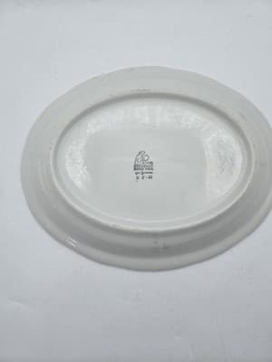 Vintage Shenango China Red Garland Scalloped Oval Plate Platter Restaurant Ware - Thumbnail 5