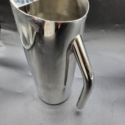 DW Haber Chrome Pitcher MCM Barware Tall Sleek Modern Ice Lip Restaurant Ware - Thumbnail 6
