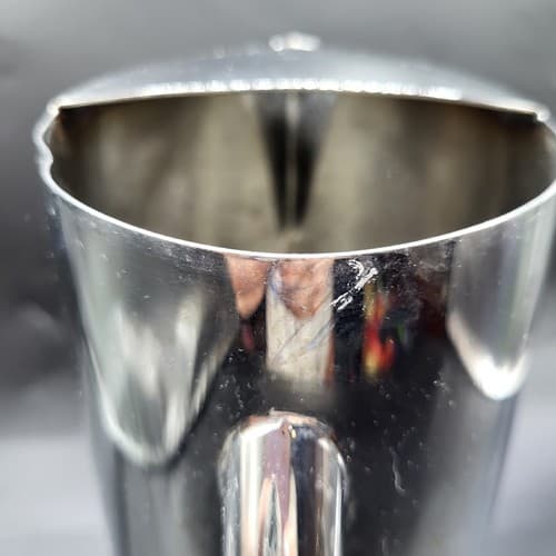 DW Haber Chrome Pitcher MCM Barware Tall Sleek Modern Ice Lip Restaurant Ware - Thumbnail 8