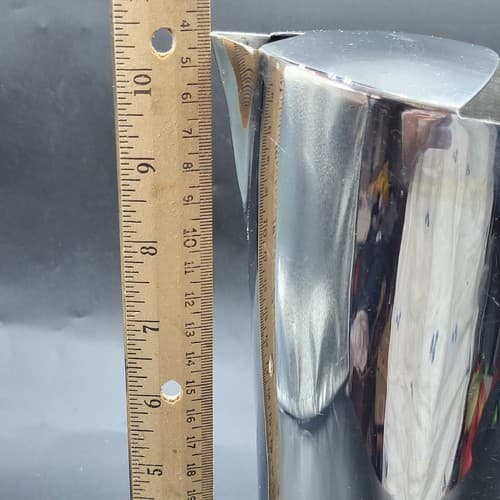 DW Haber Chrome Pitcher MCM Barware Tall Sleek Modern Ice Lip Restaurant Ware - Thumbnail 11