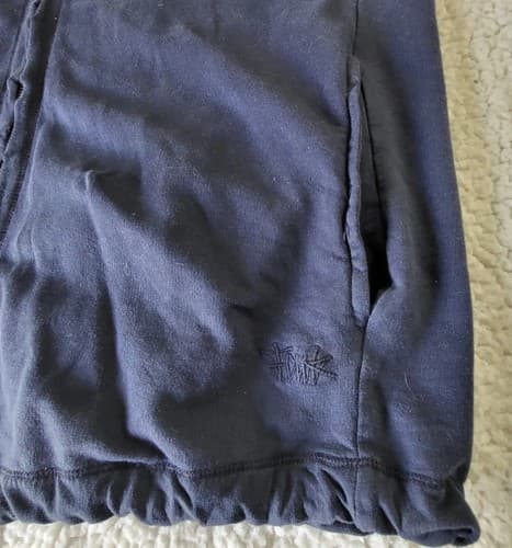 French Connection Mens Sleeveless Hoodie Blue XL Cotton French Terry Zip NEW - Thumbnail 6