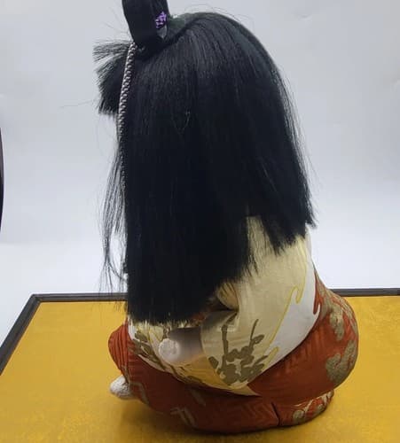 Vintage Japanese Kimkomi Geisha Girl Doll Handmade Porcelain Satin Brocade 10" - Thumbnail 8