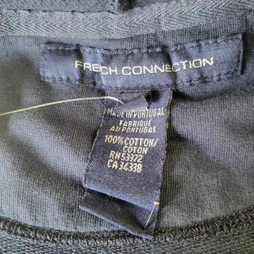 French Connection Mens Sleeveless Hoodie Blue XL Cotton French Terry Zip NEW - Thumbnail 11