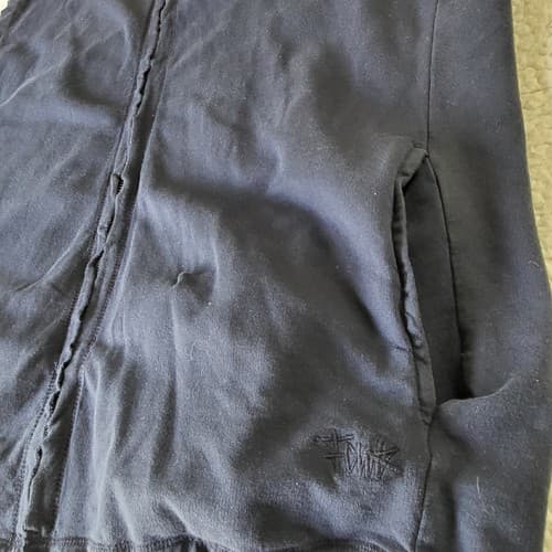 French Connection Mens Sleeveless Hoodie Blue XL Cotton French Terry Zip NEW - Thumbnail 8