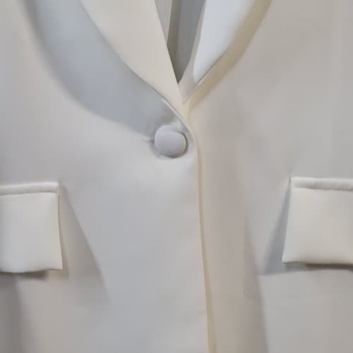 Boohoo Womens Tuxedo Blazer White 4 Fully Lined Faux Pockets Menswear - Thumbnail 4