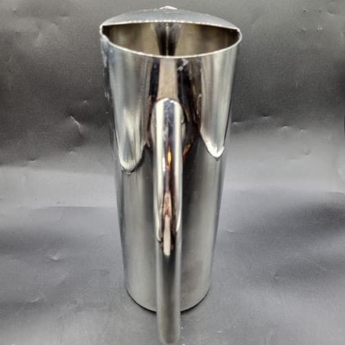 DW Haber Chrome Pitcher MCM Barware Tall Sleek Modern Ice Lip Restaurant Ware - Thumbnail 2