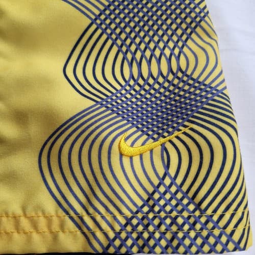 Nike Mens Swim Trunks Navy Blue Yellow XL Pockets Elastic Waist Mesh Lining - Thumbnail 4