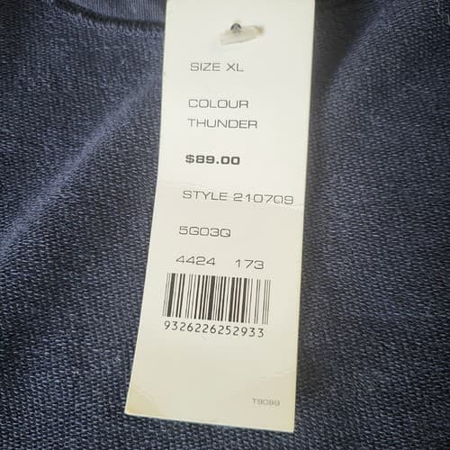 French Connection Mens Sleeveless Hoodie Blue XL Cotton French Terry Zip NEW - Thumbnail 10
