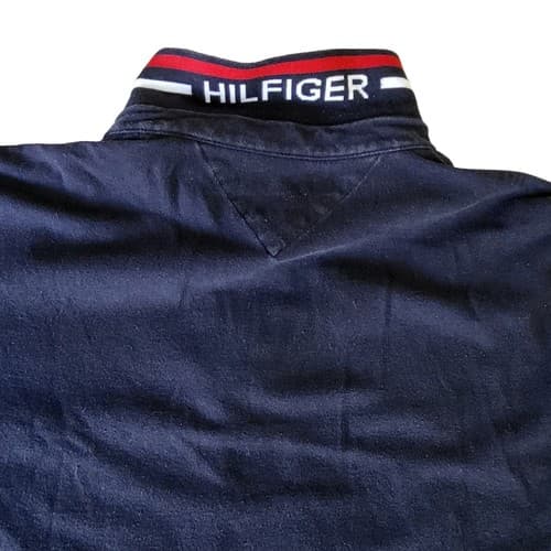 Tommy Hilfiger Mens Polo Shirt Blue Red White XXL Cotton Blend Stretch Holidays - Thumbnail 2