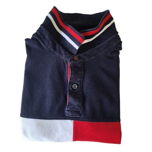 Tommy Hilfiger Mens Polo Shirt Blue Red White XXL Cotton Blend Stretch Holidays - Thumbnail 6