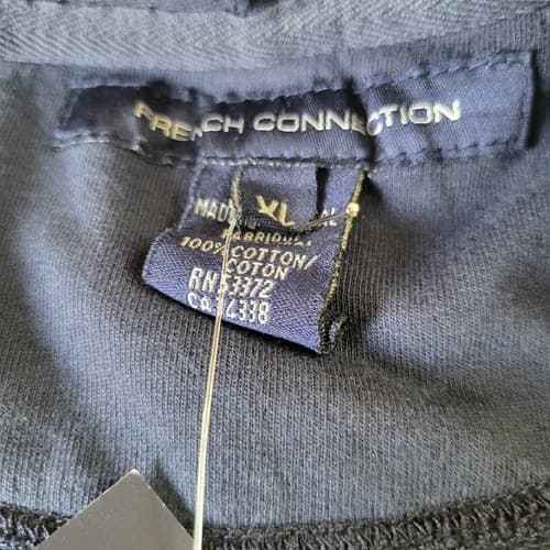 French Connection Mens Sleeveless Hoodie Blue XL Cotton French Terry Zip NEW - Thumbnail 12