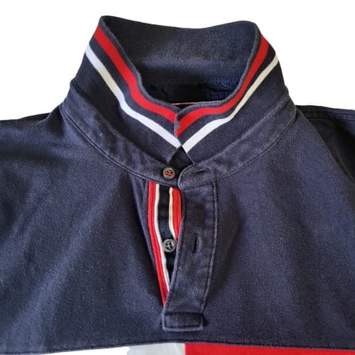 Tommy Hilfiger Mens Polo Shirt Blue Red White XXL Cotton Blend Stretch Holidays - Thumbnail 5