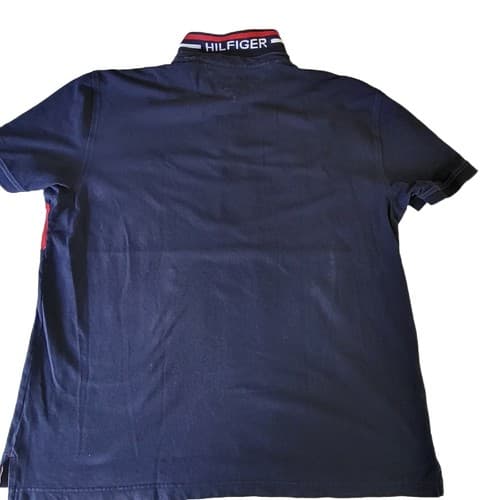 Tommy Hilfiger Mens Polo Shirt Blue Red White XXL Cotton Blend Stretch Holidays - Thumbnail 4