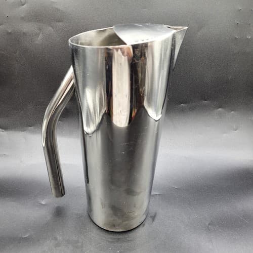 DW Haber Chrome Pitcher MCM Barware Tall Sleek Modern Ice Lip Restaurant Ware - Thumbnail 3