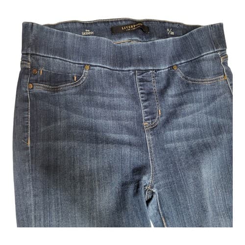 Liverpool LA Women Skinny Legging Jeans 6 Leg Comfort Stretch Blue Wiskering - Thumbnail 4