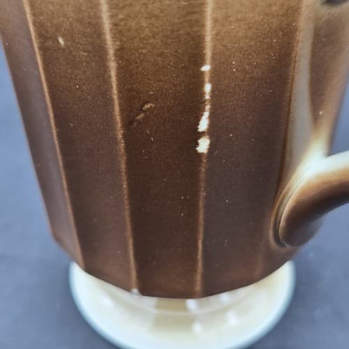 Mayers China VTG Teapot & 4 Footed Mugs Restaurant Ware Brown MCM Sculptura NEW - Thumbnail 14
