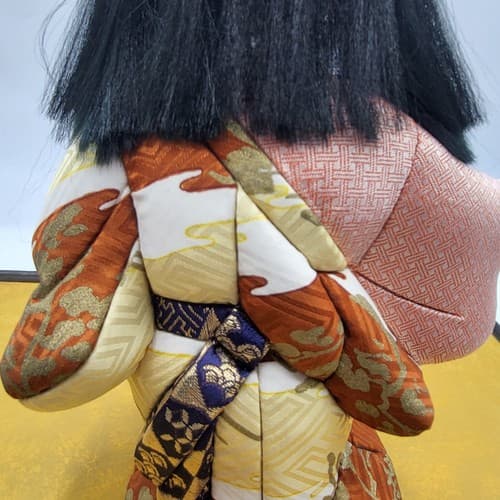 Vintage Japanese Kimkomi Geisha Girl Doll Handmade Porcelain Satin Brocade 10" - Thumbnail 3