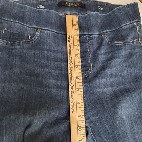 Liverpool LA Women Skinny Legging Jeans 6 Leg Comfort Stretch Blue Wiskering - Thumbnail 10