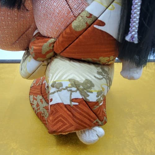 Vintage Japanese Kimkomi Geisha Girl Doll Handmade Porcelain Satin Brocade 10" - Thumbnail 9