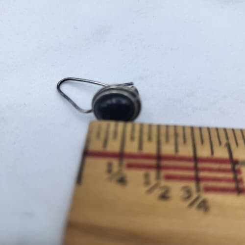 Black Onyx Bracelet & Earring Set Marked 925 Silver Link Double Safety Clasp - Thumbnail 10
