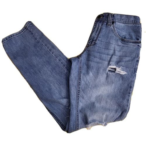 EMPYRE Mens Jeans 32x31 Blue Stone Wash 5-Pocket Skeletor Destroyed Skinny Denim - Thumbnail 8