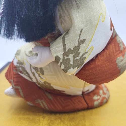 Vintage Japanese Kimkomi Geisha Girl Doll Handmade Porcelain Satin Brocade 10" - Thumbnail 7