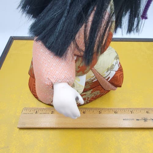 Vintage Japanese Kimkomi Geisha Girl Doll Handmade Porcelain Satin Brocade 10" - Thumbnail 13