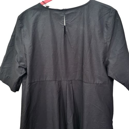 Zara Womens Dress Black L 10 Poplin Cotton Pockets Summer Lightweght Lagenlook - Thumbnail 5