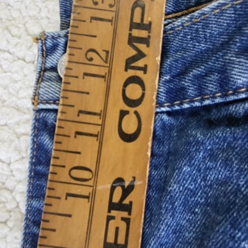 Levis 505 Mens Jeans 40x32 Fits 38x30 Blue Medium Wash Heavy Strudy Denim - Thumbnail 12