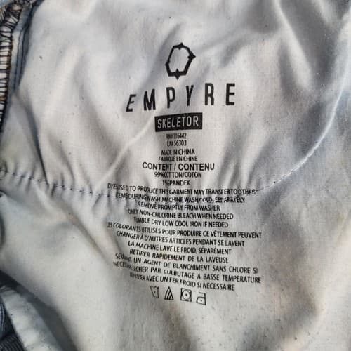 EMPYRE Mens Jeans 32x31 Blue Stone Wash 5-Pocket Skeletor Destroyed Skinny Denim - Thumbnail 9