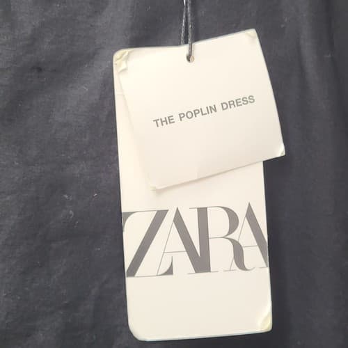Zara Womens Dress Black L 10 Poplin Cotton Pockets Summer Lightweght Lagenlook - Thumbnail 10