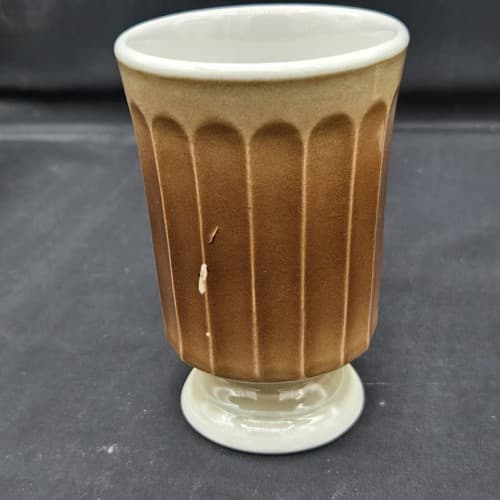 Mayers China VTG Teapot & 4 Footed Mugs Restaurant Ware Brown MCM Sculptura NEW - Thumbnail 9