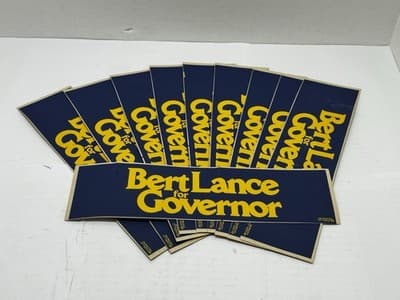 10 Rare Vintage bumper sticker, Bert Lance for Governor 🔥 - Image 1