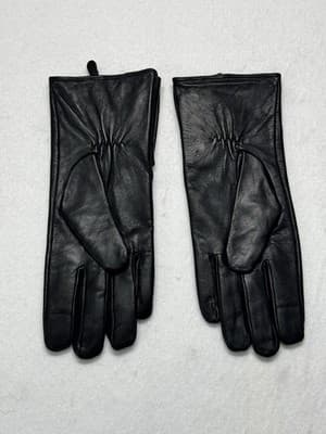 Michael Kors Leather Gloves with Buttons Size Medium Soft - Image 1