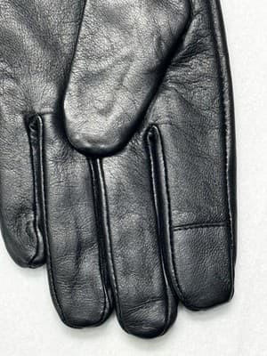 Michael Kors Leather Gloves with Buttons Size Medium Soft - Thumbnail 3