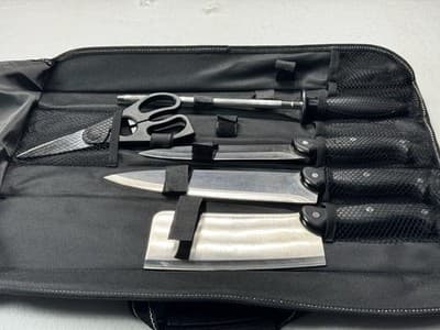 BERGHOFF 5-Piece Knife & Tool Set & Folding Chef Tool Bag Forged Stainless - Thumbnail 5