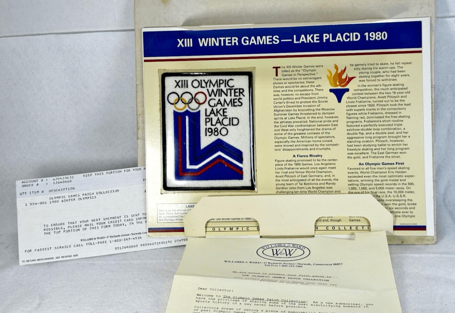 1980 Lake Placid Winter Olympics Embroidered Cloth Logo Patch - NOS Sealed ORIG - Image 1